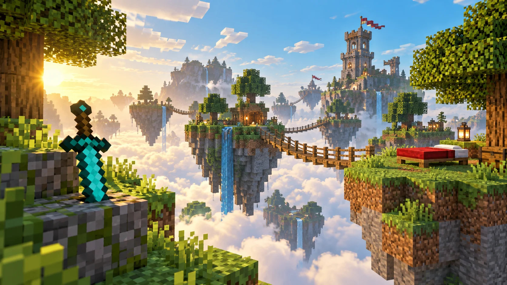 Minecraft orolidagi olmos qilich va sarguzasht maydoni